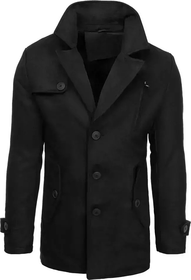 Čierny pánsky kabát CX0440 Veľkosť: L