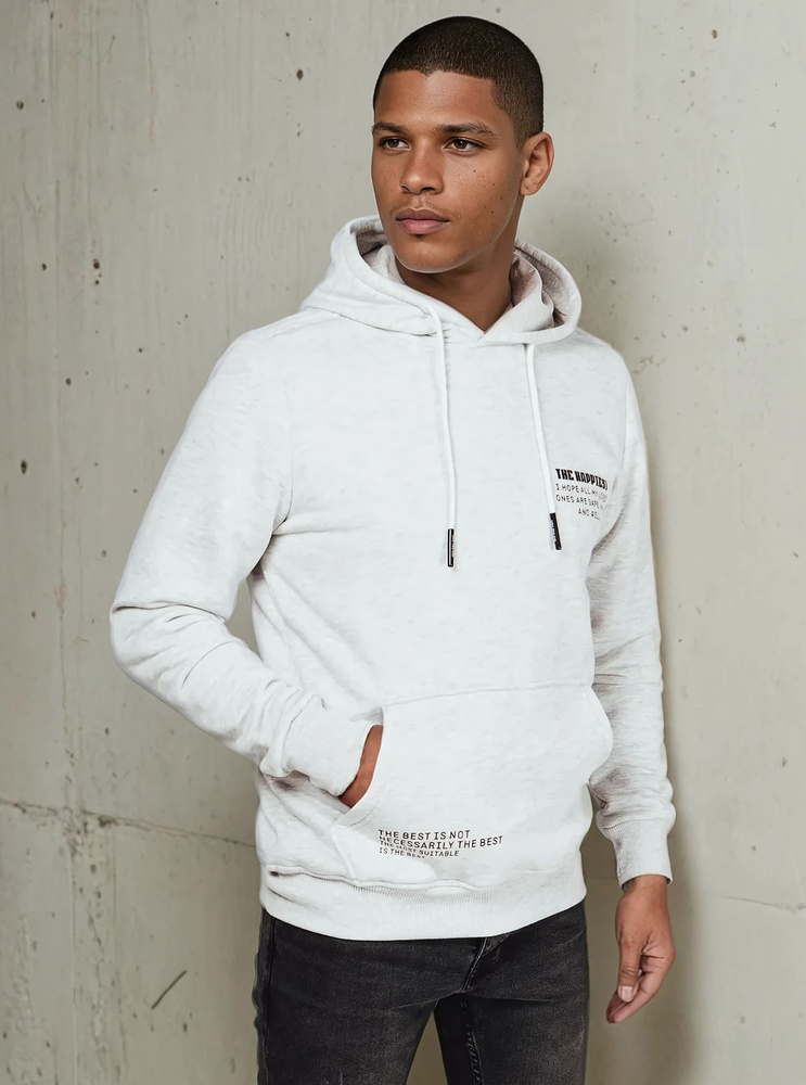 Svetlosivá mikina s kapucňou BX5690 Veľkosť: S