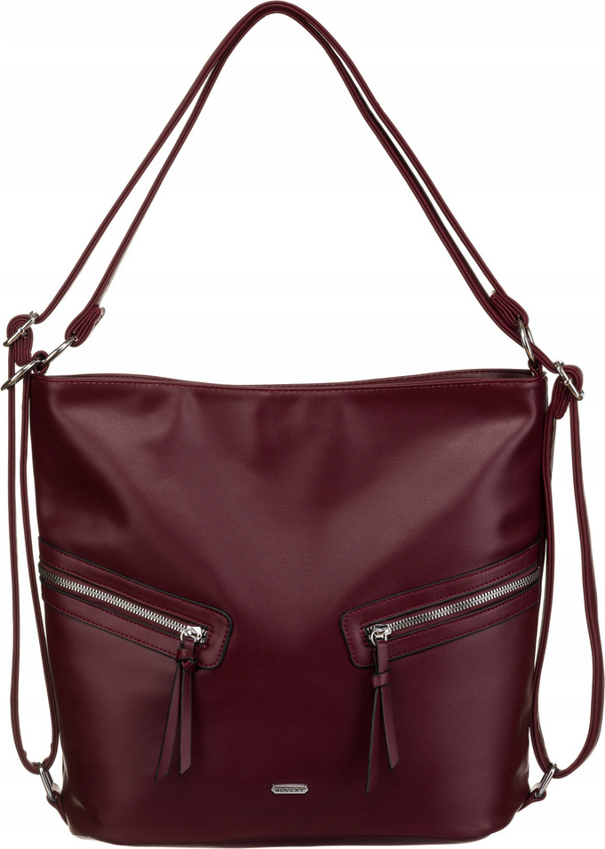 Rovicky bordová shopper kabelka s vreckami R-073-01 Veľkosť: ONE SIZE