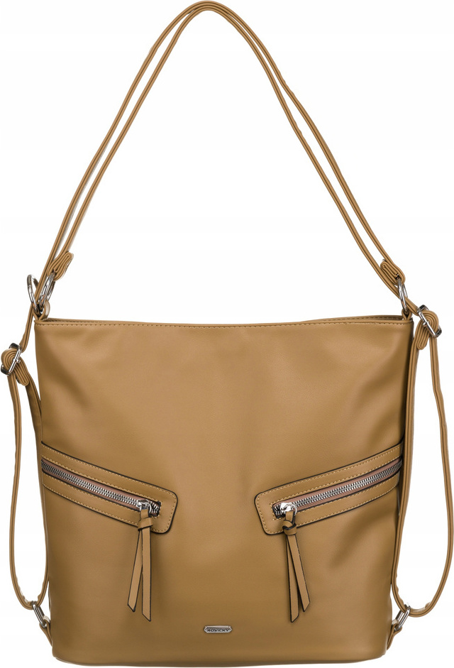 Rovicky tmavobéžová shopper kabelka s vreckami R-073-01 Veľkosť: ONE SIZE