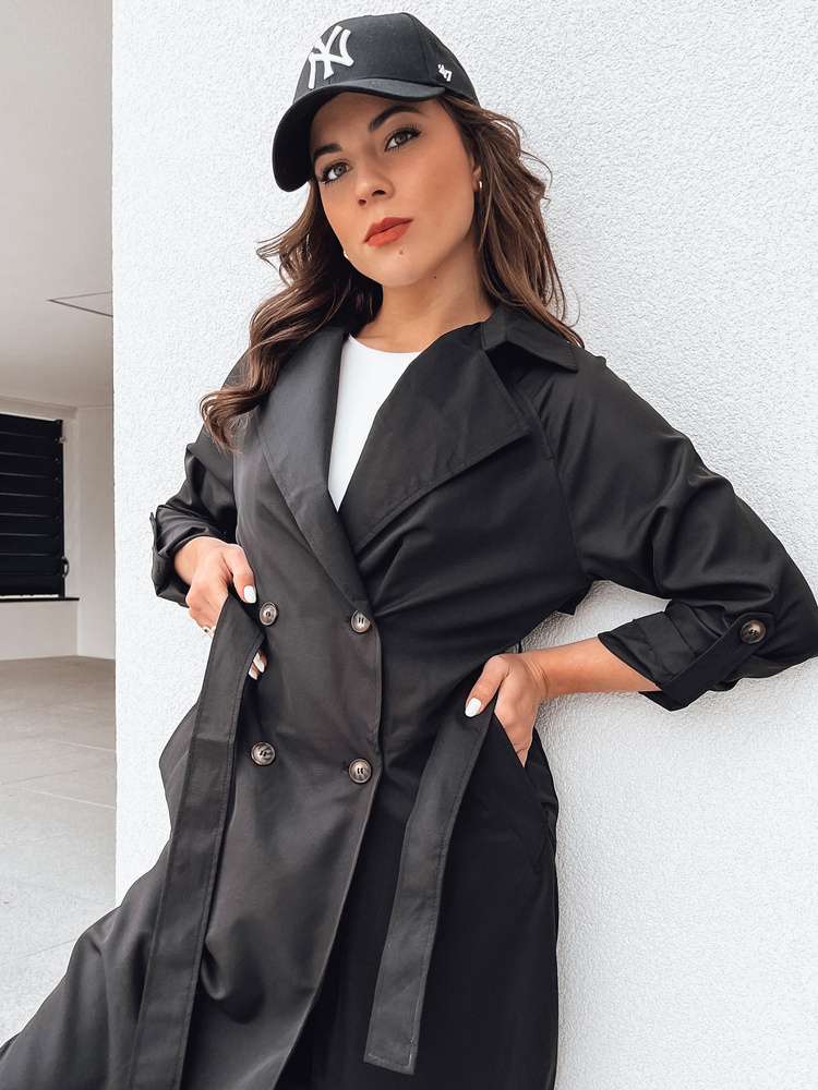 Čierny trenčkot BINCIA TY4342 Veľkosť: XL