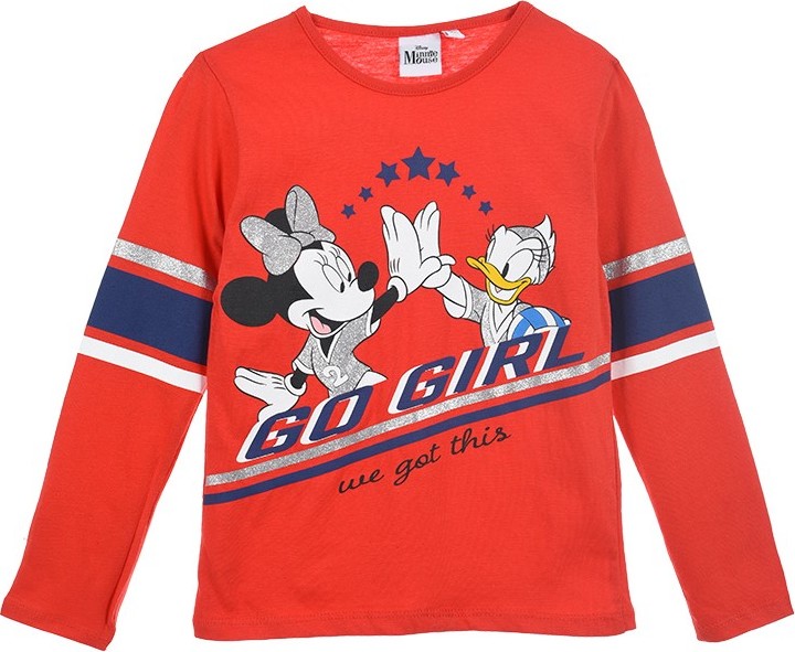 Červené dievčenské tričko Minnie Mouse Veľkosť: 128