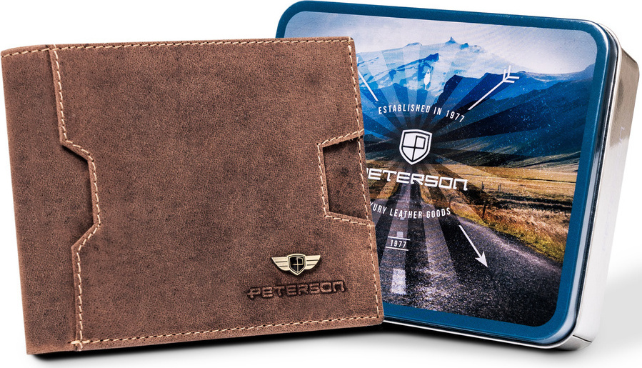 Peterson Hnedá kožená peňaženka W099 [DH] PTN N79 2-1-4 Veľkosť: ONE SIZE