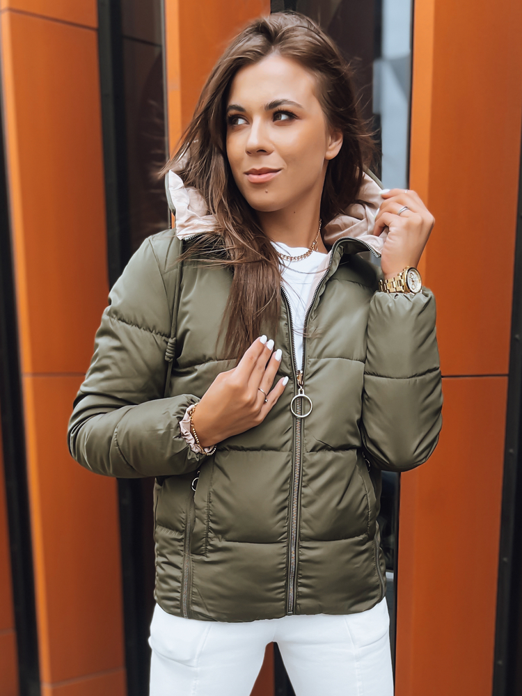 Kaki-béžová obojstranná bunda VICTORIA SNUG TY3716 Veľkosť: M
