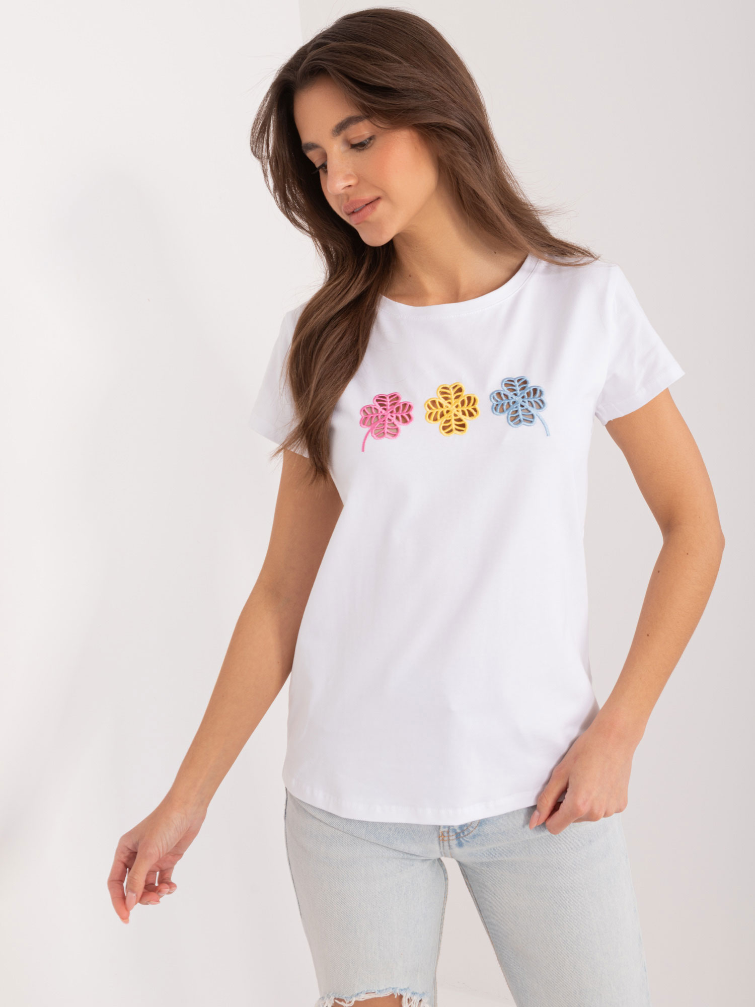 Biele tričko s potlačou -RV-TS-9666.05X-white Veľkosť: L/XL