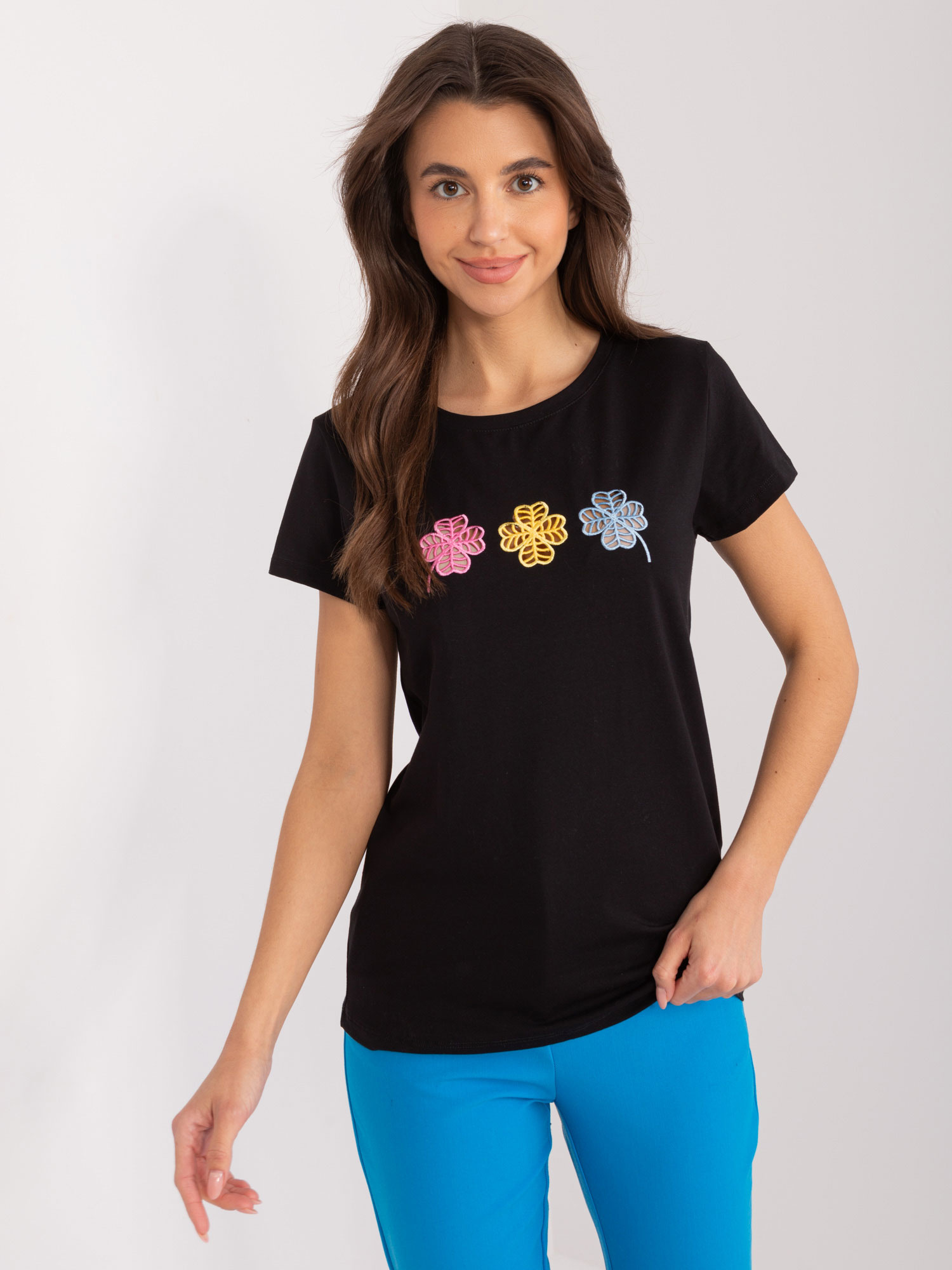 Čierne tričko s potlačou -RV-TS-9666.05X-black Veľkosť: S/M