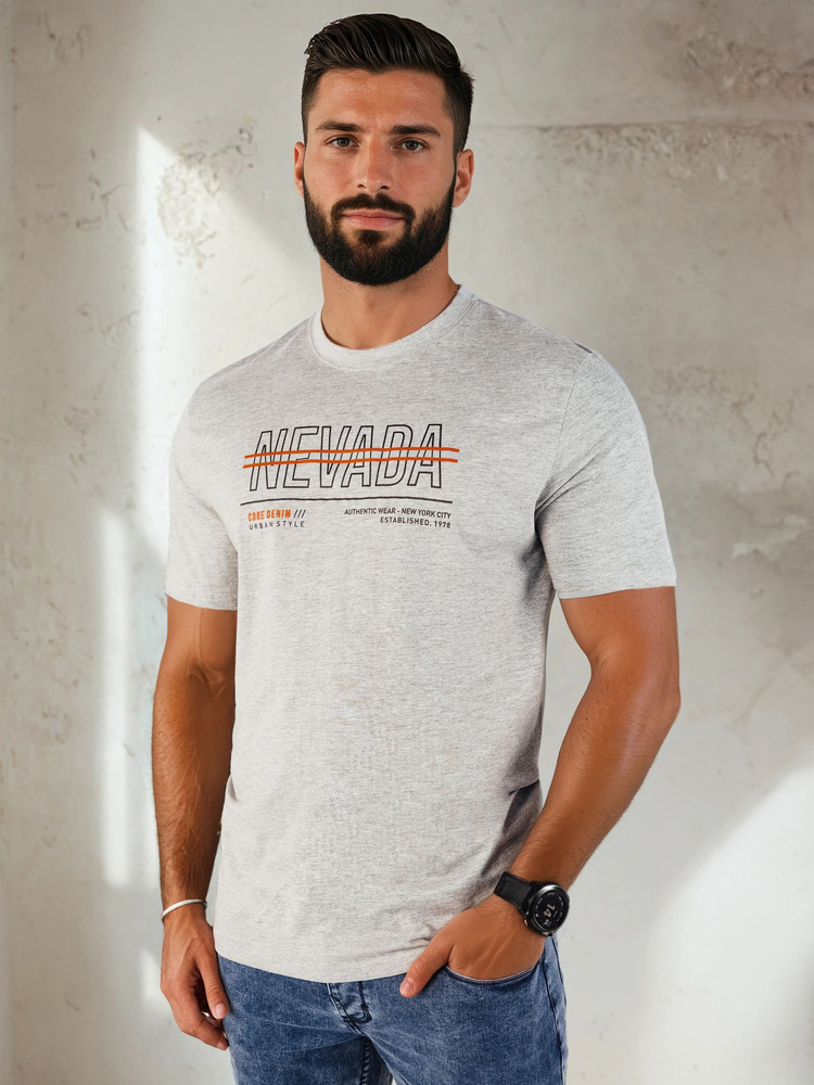 Svetlosivé tričko s nápisom Nevada RX5436 Veľkosť: 2XL