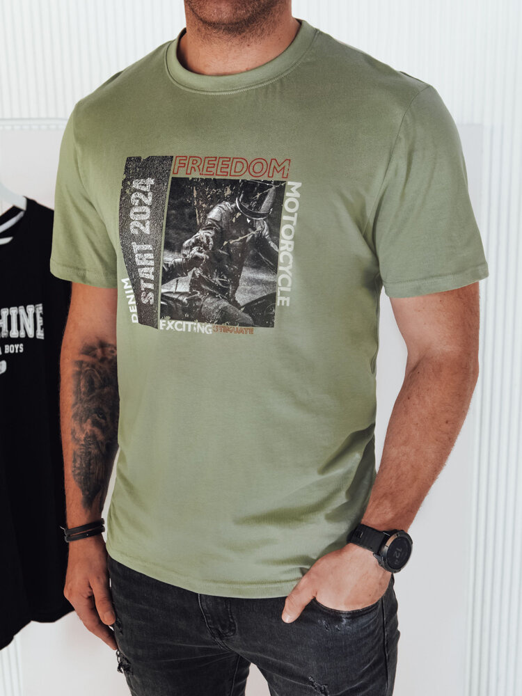 Khaki tričko s potlačou RX5465 Veľkosť: 2XL