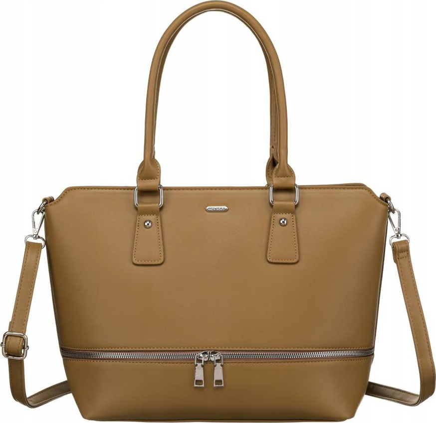 Rovicky tmavobéžová priestranná shopper kabelka R-072-04 Veľkosť: ONE SIZE