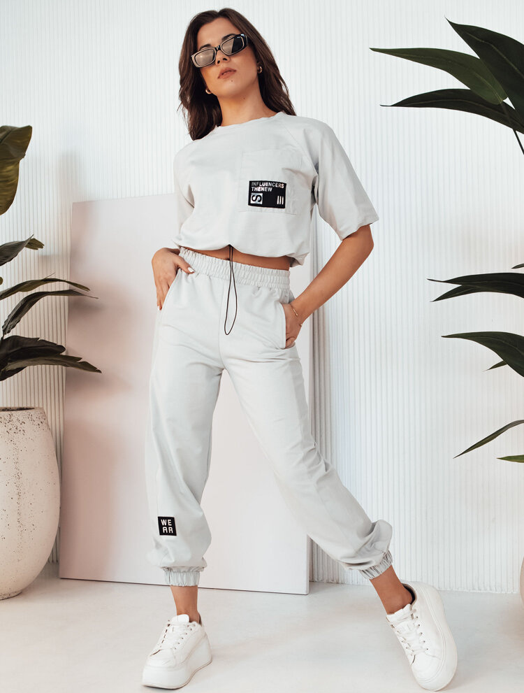 Svetlosivá súprava trička a teplákov HOLTY AY1026 Veľkosť: L