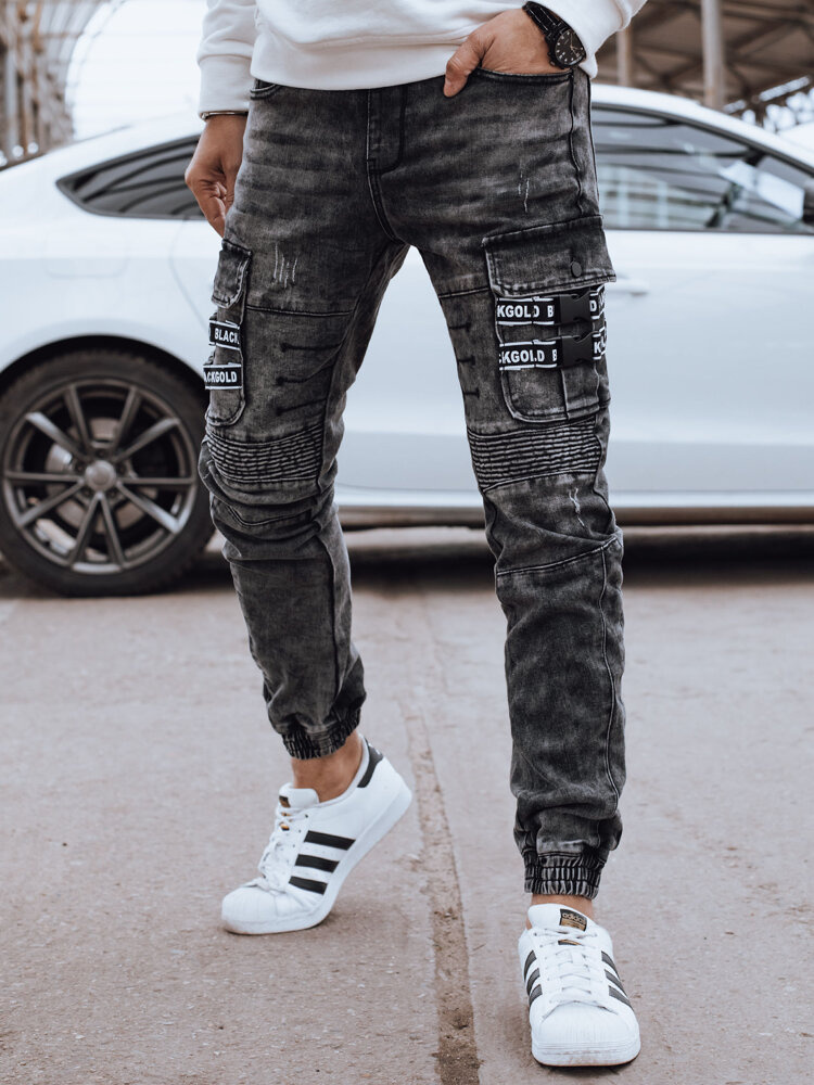 Tmavosivé džínsové cargo nohavice UX4239 Veľkosť: S