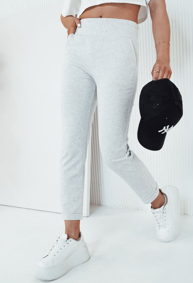 Svetlosivé nohavice s vysokým pásom HILES UY2065 Veľkosť: XL/2XL