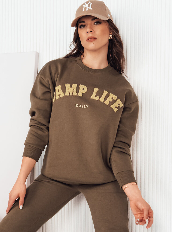 Hnedá dámska mikina SAFONIS BY1277 Veľkosť: S