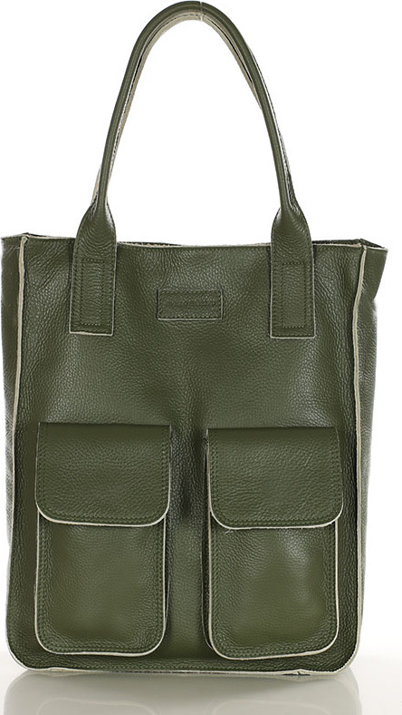 MARCO MAZZINI Khaki shopper bag s vreckami s131r Veľkosť: ONE SIZE