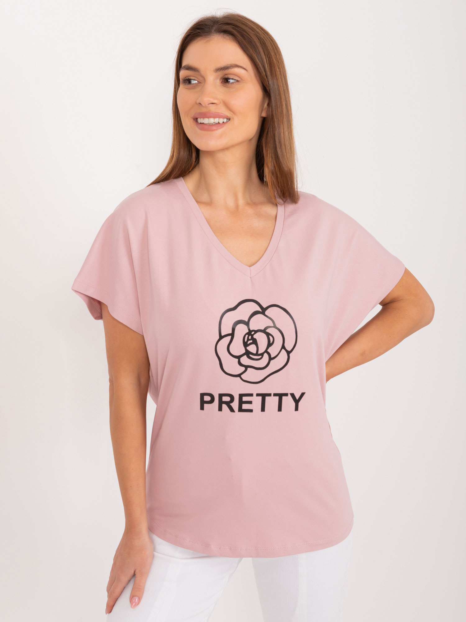 Ružové tričko s potlačou FA-BZ-9343.38-pink Veľkosť: ONE SIZE