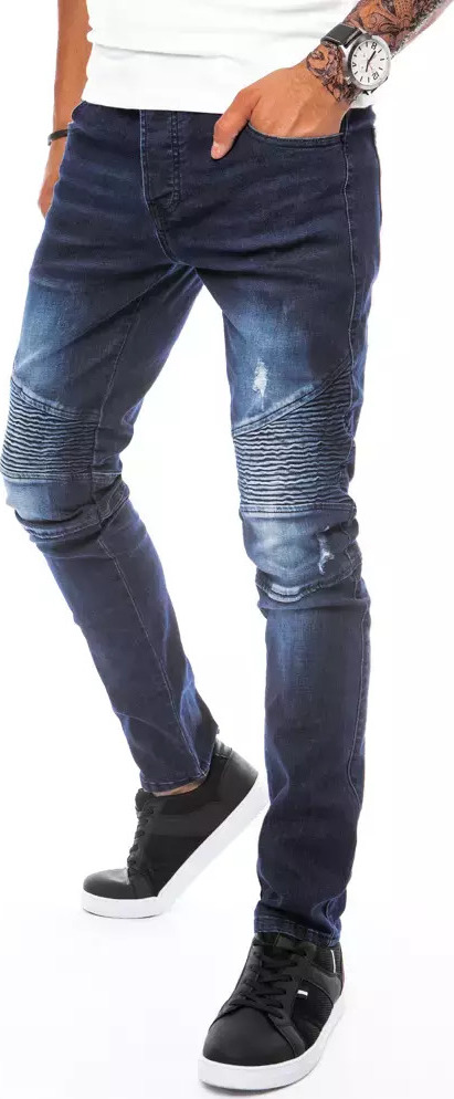 Tmavomodré džínsy so štýlovým prešívaním UX3804 Veľkosť: 33