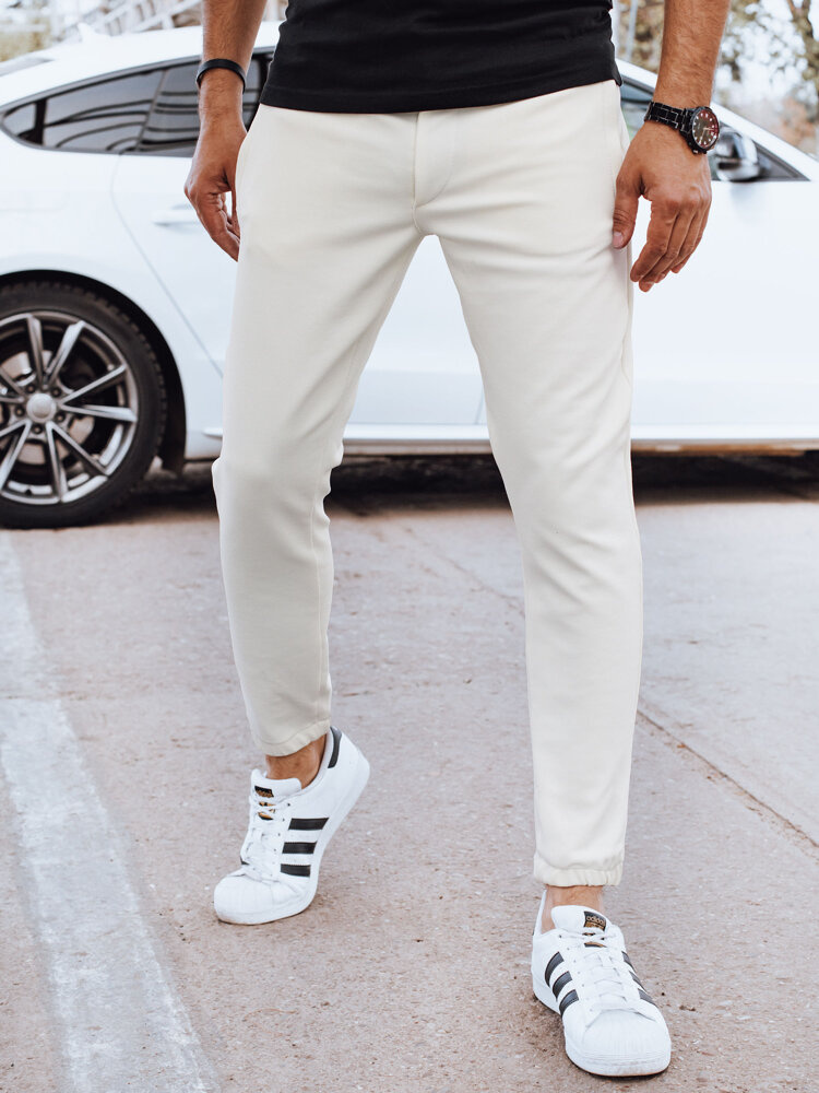 Biele pánske jogger nohavice UX4264 Veľkosť: XL