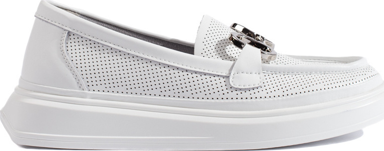 Biele dierované dámske mokasíny GD-XF-109W Veľkosť: 36