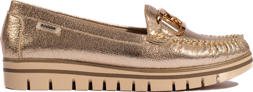 Zlaté dámske mokasíny na platforme GD-FL-696AGO Veľkosť: 37