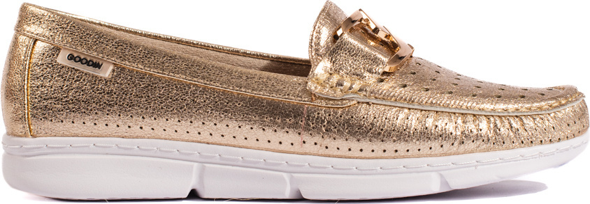 Zlaté dámske mokasíny s ozdobnou sponou GD-FL6020GO Veľkosť: 36