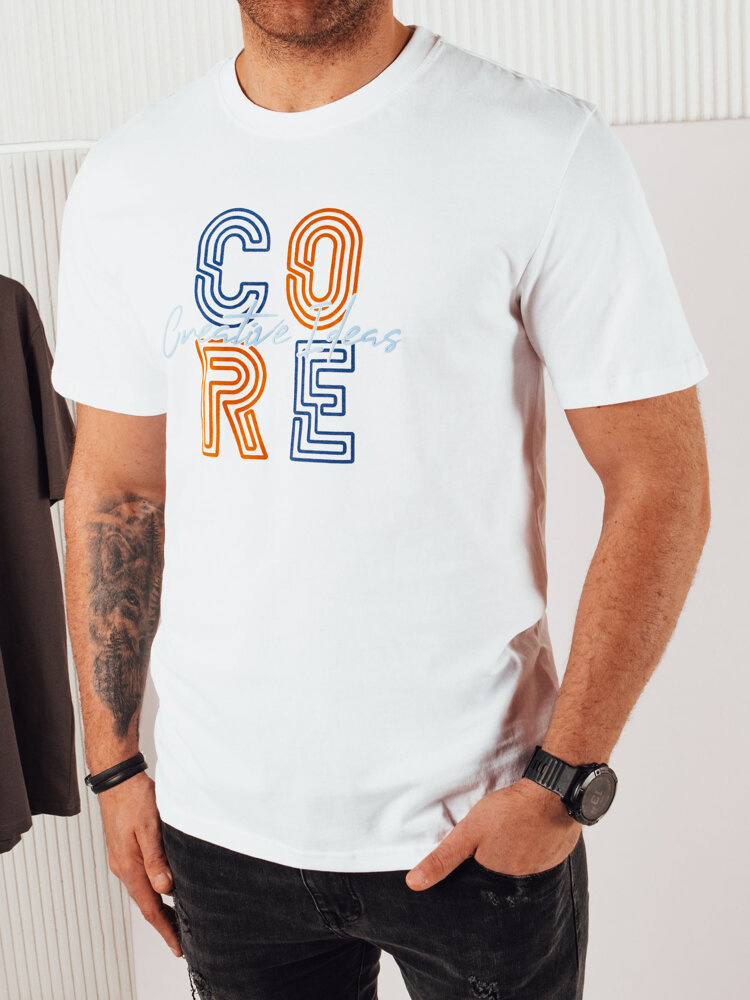 Biele pánske tričko s potlačou RX5383 Veľkosť: M