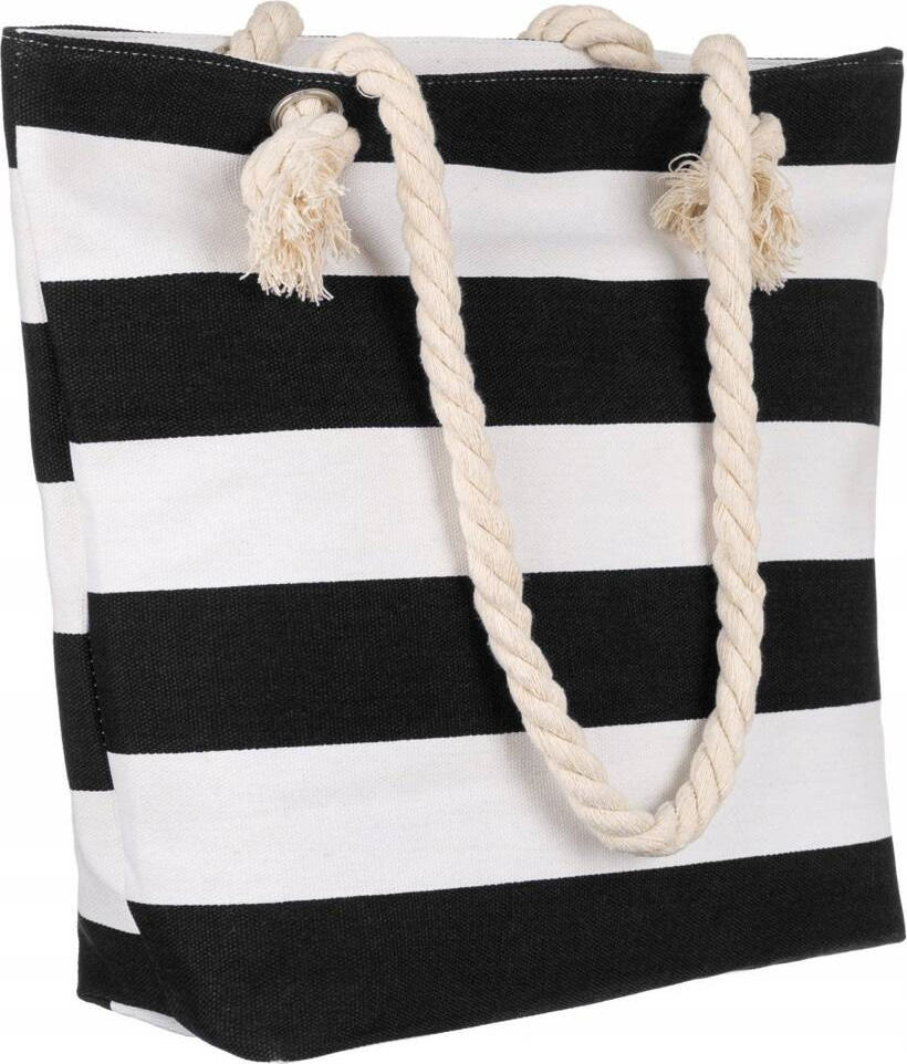 Čierno-biela pruhovaná plážová taška FB01-BIG STRAPS Veľkosť: ONE SIZE