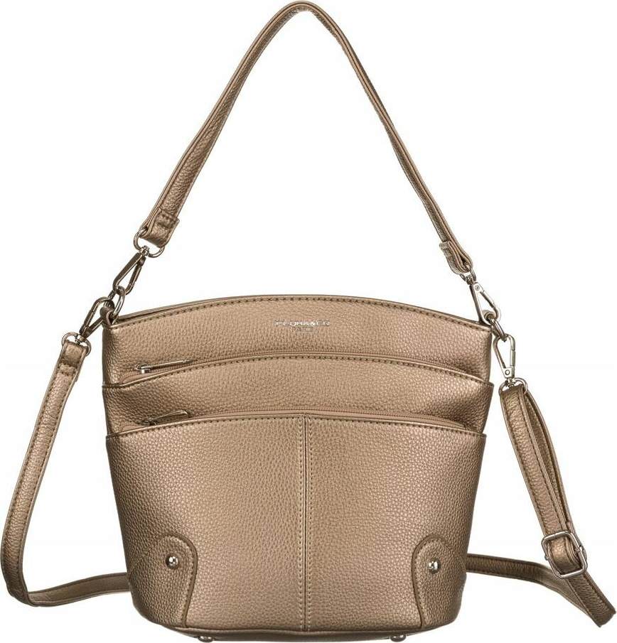 David Jones Svetlohnedá crossbody kabelka so zipsami F6938 Veľkosť: ONE SIZE
