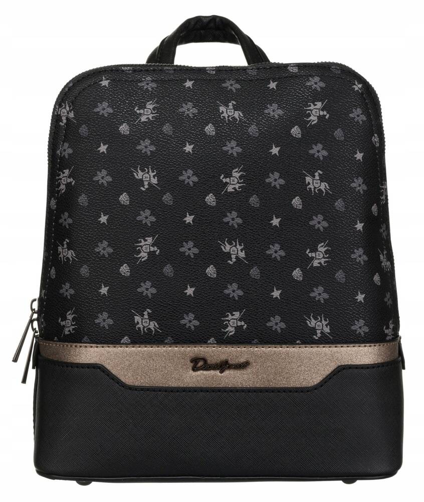 David Jones Čierny vzorovaný plecniak 6866-2 Veľkosť: ONE SIZE