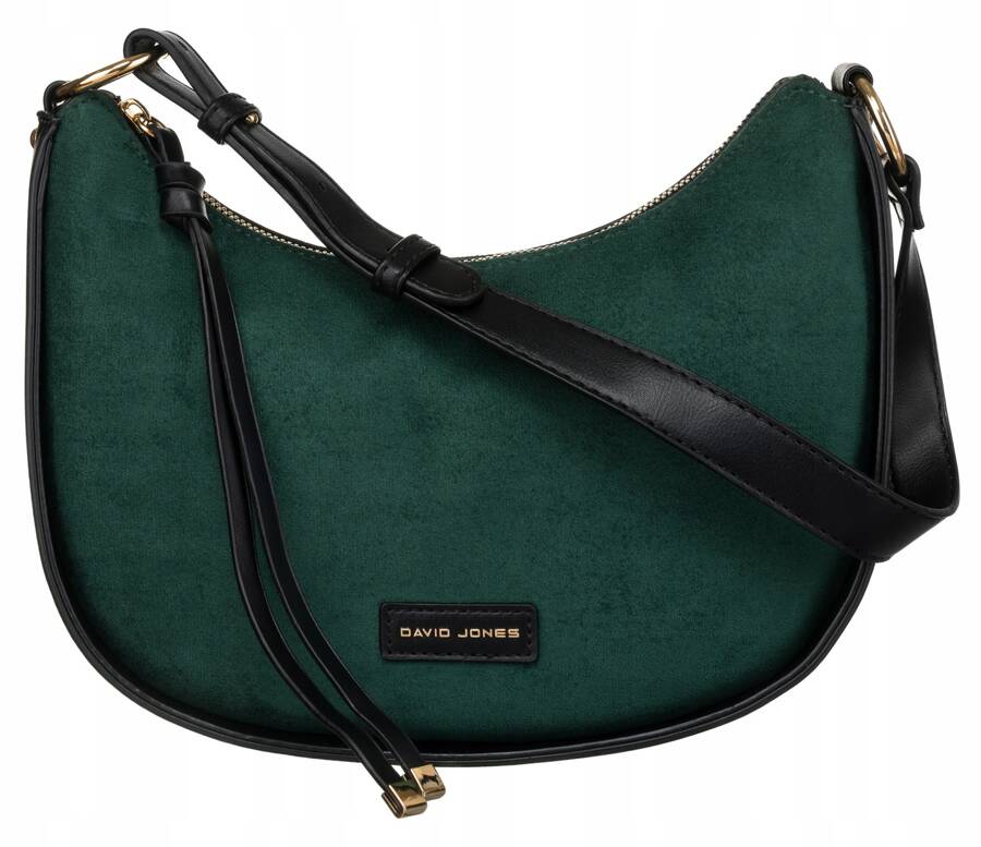 DAVID JONES TMAVOZELENÁ ELEGANTNÁ CROSSBODY KABELKA S ČIERNYMI DETAILMI CM6542 Veľkosť: ONE SIZE