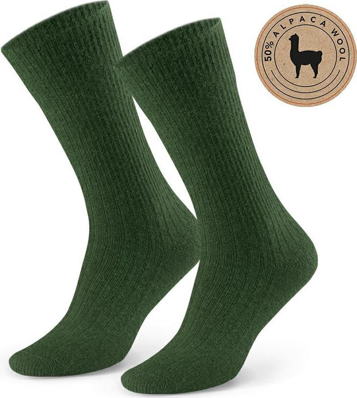 Ponožky s alpaka vlnou - zelené Art.044 PS011, GREEN Veľkosť: 38/40