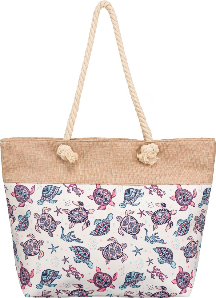 Biela vzorovaná plážová taška 2019 Veľkosť: ONE SIZE