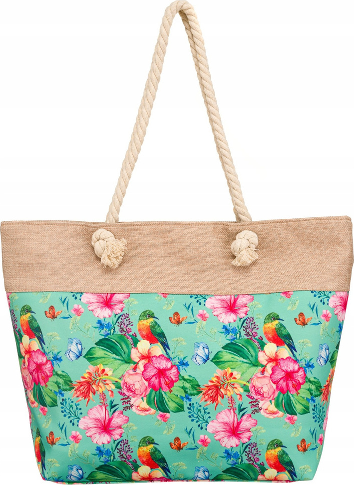 Mintovo-ružová vzorovaná plážová taška 2019 Veľkosť: ONE SIZE