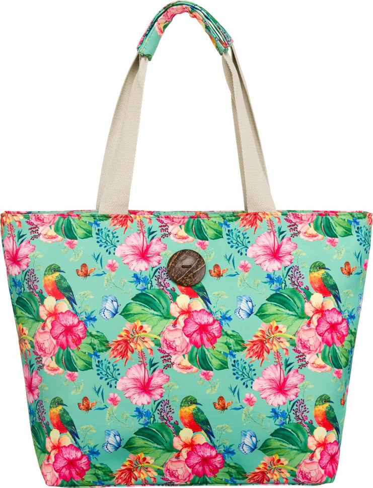 Mintovo-ružová vzorovaná plážová taška 207 Veľkosť: ONE SIZE