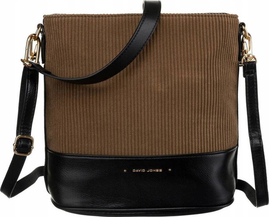 David Jones hnedo-čierna crossbody kabelka s manšestrom 6877-2 Veľkosť: ONE SIZE
