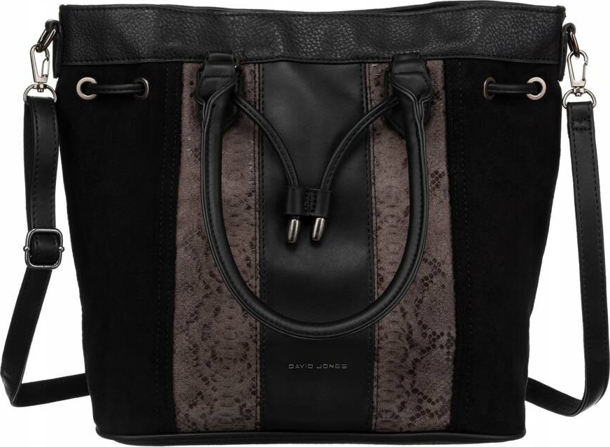 David Jones čierna shopper kabelka so zvieracím vzorom 6885-5 Veľkosť: ONE SIZE