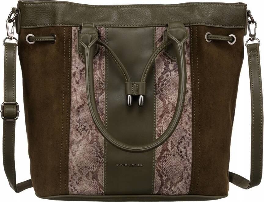 DAVID JONES TMAVÁ KHAKI SHOPPER KABELKA SO ZVIERACÍM VZOROM 6885-5 Veľkosť: ONE SIZE