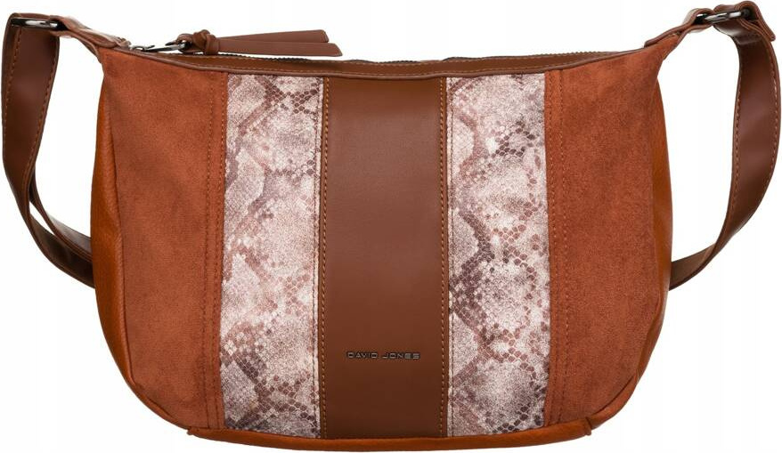 David Jones tmavohnedá vzorovaná crossbody kabelka 6885-1 Veľkosť: ONE SIZE