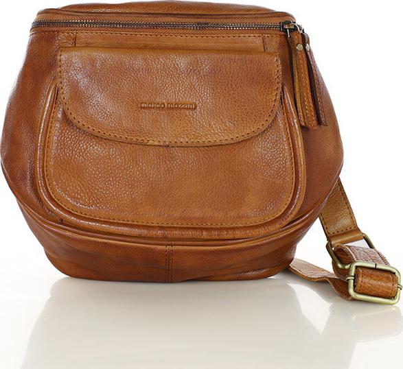 MARCO MAZZINI camel crossbody kabelka so širokým popruhom (vs103b) Veľkosť: ONE SIZE
