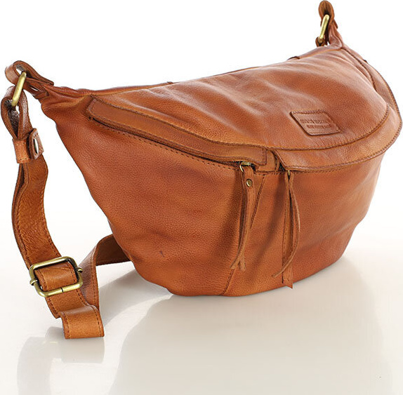 MARCO MAZZINI camel kožená crossbody taška/ľadvinka (VS6d) Veľkosť: ONE SIZE