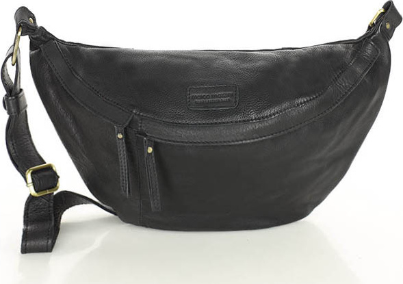 MARCO MAZZINI čierna kožená crossbody taška/ľadvinka (VS6c) Veľkosť: ONE SIZE