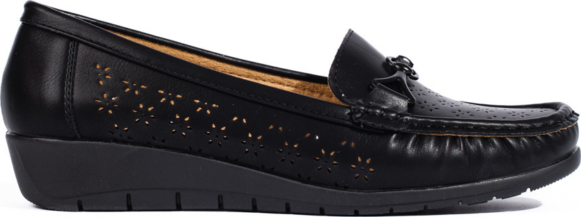 Čierne dámske dierované mokasíny 3250B Veľkosť: 36
