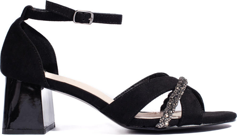 Čierne semišové dámske sandále na stĺpiku GD-FL1136B Veľkosť: 36