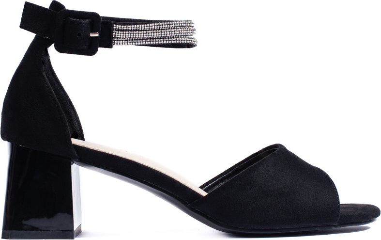 Čierne sandále na stĺpiku GD-FL1135B Veľkosť: 36