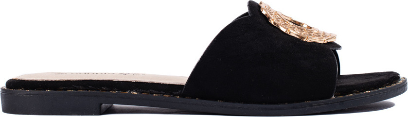 Čierne semišové nazuváky GD-FL853B Veľkosť: 36