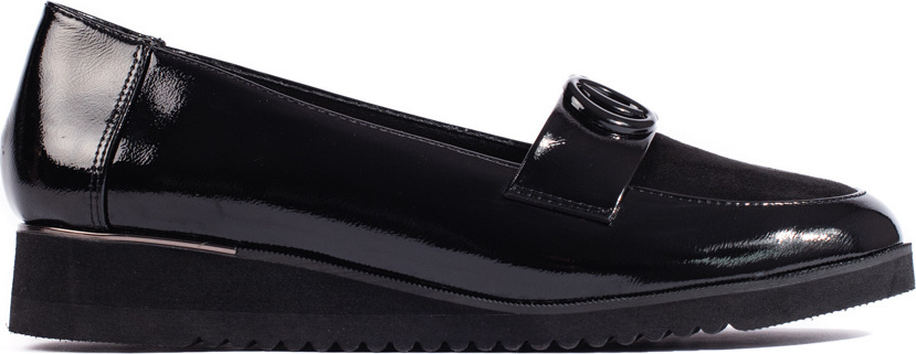 Čierne lakované elegantné lordsy GD-FL760B Veľkosť: 36