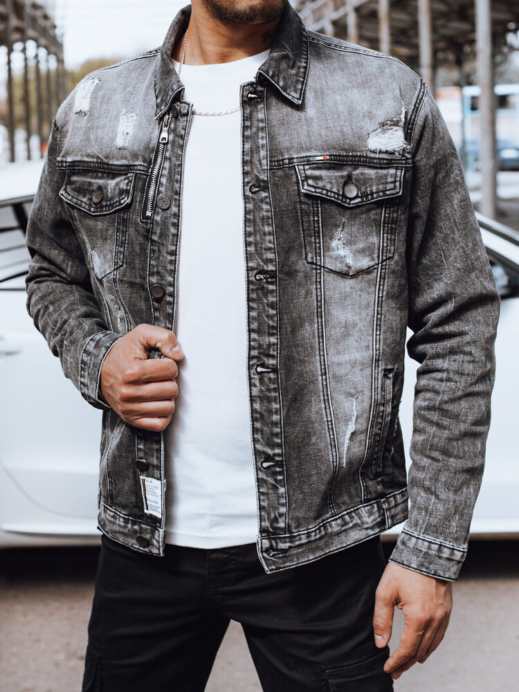 Čierna pánska džínsová bunda TX4696 Veľkosť: M