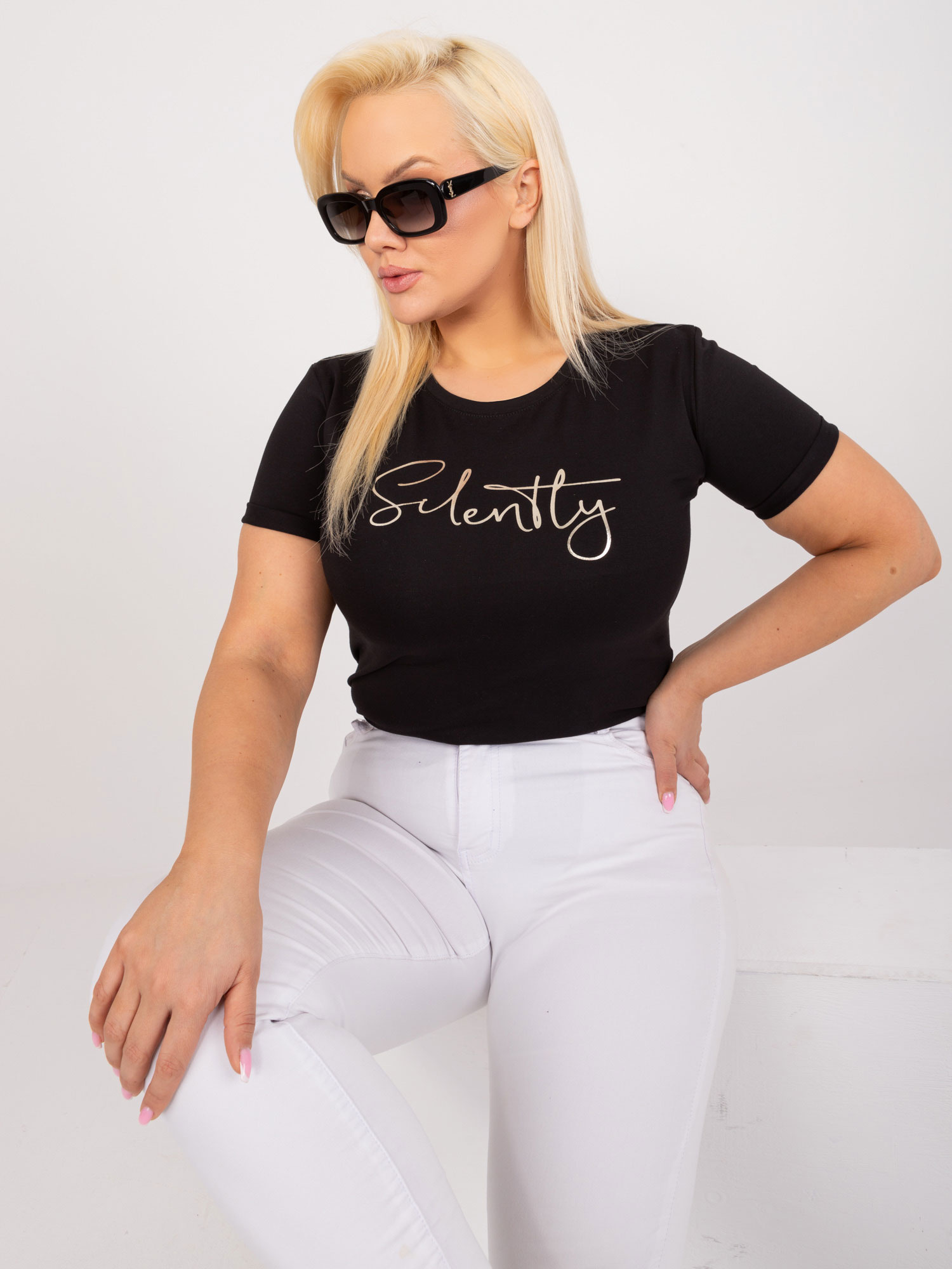 Čierne tričko s nápisom RV-TS-9480.85-black Veľkosť: ONE SIZE