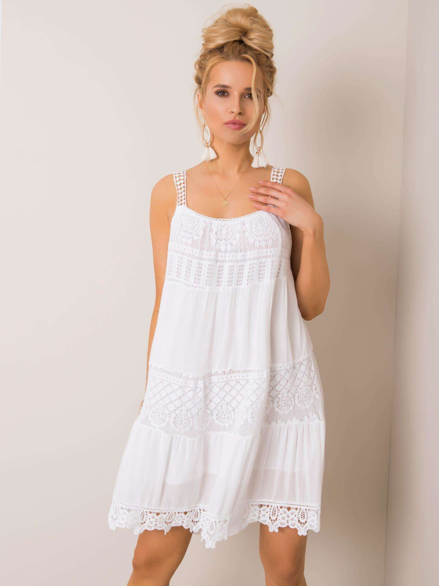 Dámske biele šaty TW-SK-BI-81593.28-white Veľkosť: M