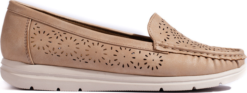 Tmavobéžové dierované mokasíny VE01KH Veľkosť: 36