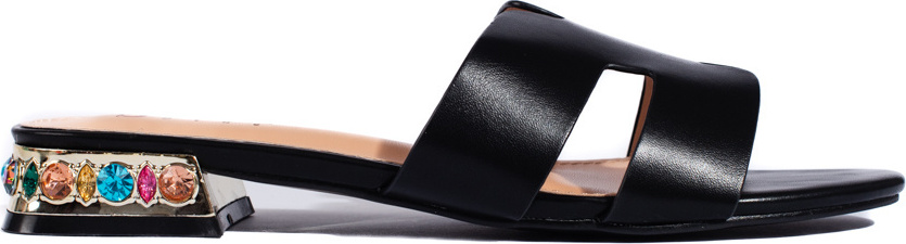 Čierne nazuváky s farebným podpätkom M369B Veľkosť: 36